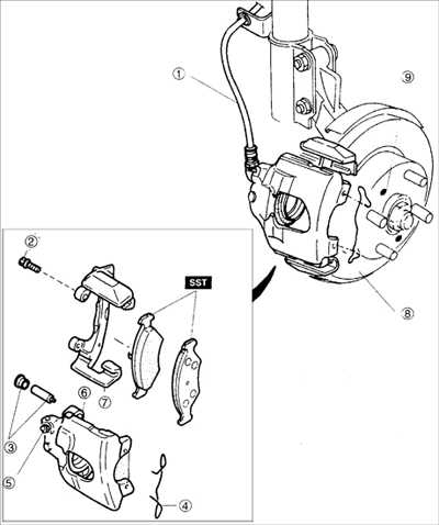  Замена передних тормозных колодок Kia Sephia