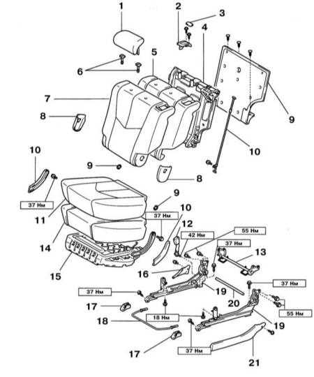  Снятие, разборка, сборка и установка задних сидений Lexus RX300