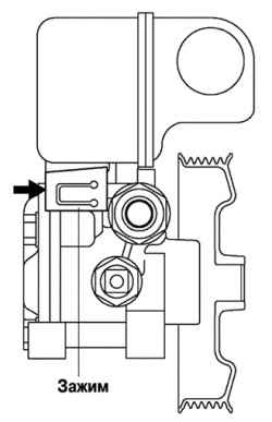 Установка зажима насоса гидроусилителя
