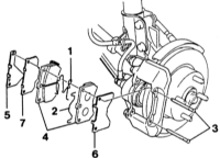  Снятие и установка передних тормозных колодок Mazda 323