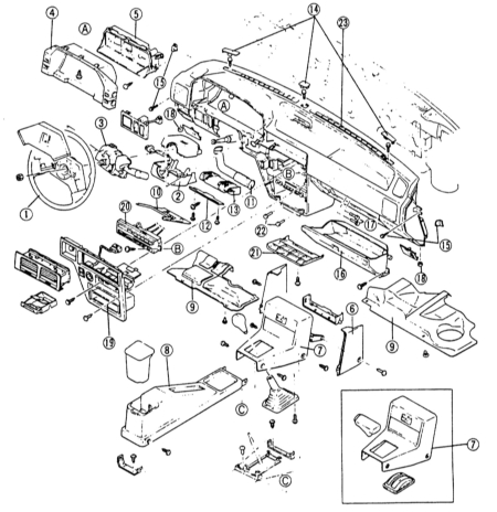   Панель приборов/средняя консоль Mazda 323