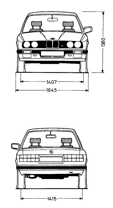  Габаритные размеры BMW 3 (E30)