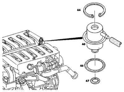  Диафрагменный регулятор давления топлива - детали установки Mercedes-Benz W140
