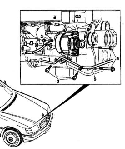  Детали установки генератора Mercedes-Benz W140