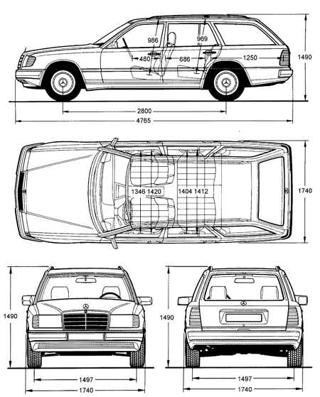  Основные размеры Mercedes-Benz W124