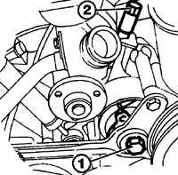  Замена вспомогательного ремня на 6-цилиндровых   двигателях SOHC Mercedes-Benz W124