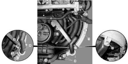  Снятие и установка охладителя EGR, - дизельные модели Mercedes-Benz W163
