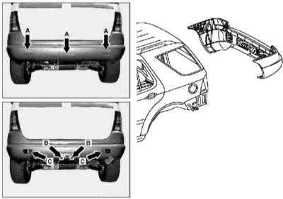  Снятие и установка заднего бампера Mercedes-Benz W163