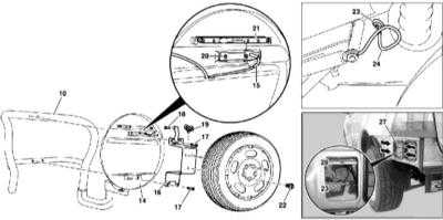  Снятие и установка наружного держателя запасного колеса (при соответствующей комплектации) Mercedes-Benz W163