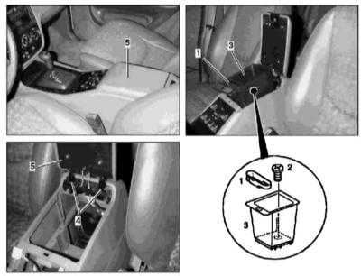  Снятие и установка крышки консольного вещевого ящика Mercedes-Benz W163