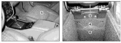  Снятие и установка крышки консольного вещевого ящика Mercedes-Benz W163