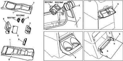  Снятие, разборка и установка центральной консоли Mercedes-Benz W163
