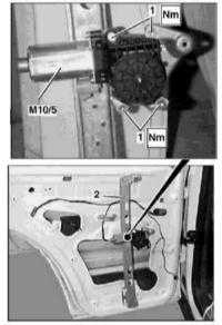  Снятие и установка электромоторов привода регуляторов дверных стеклоподъемников Mercedes-Benz W163