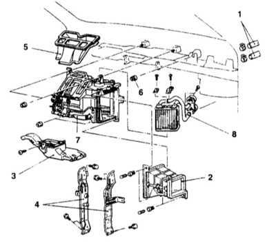  Снятие и установка теплообменника отопителя Mitsubishi Galant