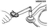  Проверка состояния верхних шаровых опор передней подвески (модели   Galant 1994 - 1998 г.г. вып.) Mitsubishi Galant