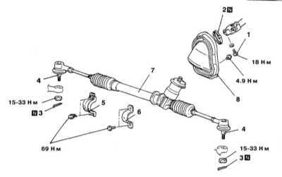  Снятие и установка рулевого механизма с ручным приводом Mitsubishi Galant