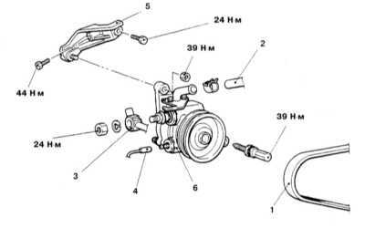  Снятие и установка рулевого насоса Mitsubishi Galant