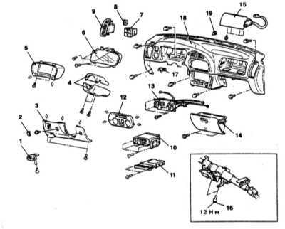  Снятие и установка панели приборов Mitsubishi Galant