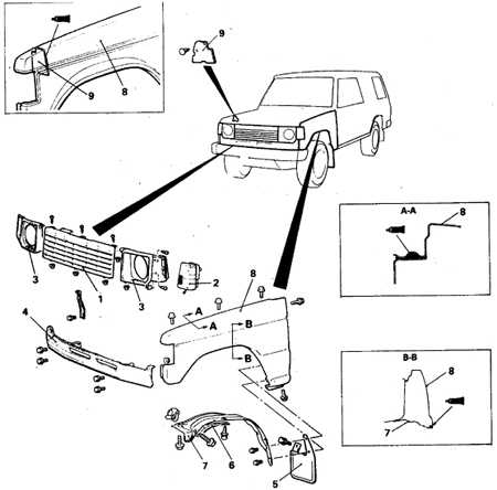  Снятие и установка крыла Mitsubishi Pajero