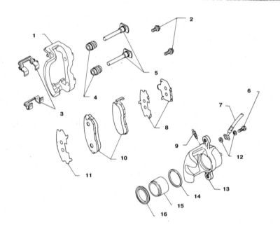  Снятие и установка суппортов дисковых тормозных механизмов Nissan Maxima QX