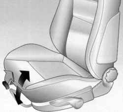 Регулировка наклона передних сидений