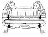  Снятие и установка накладки и несущей балки бамперов Opel Corsa