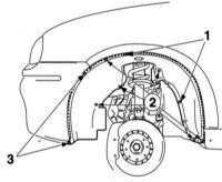  Снятие и установка локера колесной арки Opel Corsa