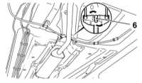  Снятие и установка тросов привода стояночного тормоза Opel Astra