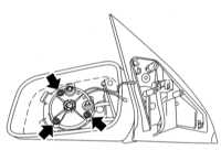  Снятие и установка компонентов электропривода зеркал заднего вида Opel Astra