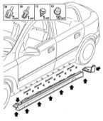  Снятие и установка элементов отделки кузова Opel Astra