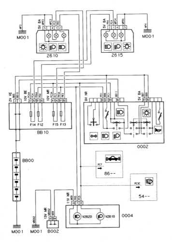 Citroen Xantia 1993-1998 Схемы электрооборудования