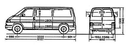  База 3320 мм Volkswagen Transporter