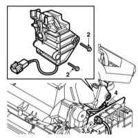  Снятие и установка шагового двигателя заслонки смешивания воздуха и э/мотора заслонки режима циркуляции воздуха Saab 95