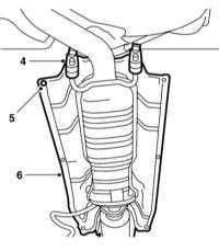  Снятие и установка компонентов стояночного тормоза и его привода Saab 95