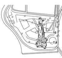  Снятие, установка, разборка и сборка задней двери и её компонентов Saab 95