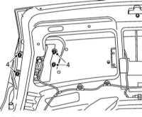  Снятие и установка крышки багажника и её компонентов Saab 95