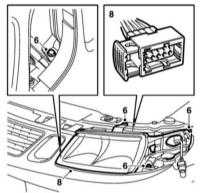  Снятие и установка осветительных приборов и замена их ламп Saab 95