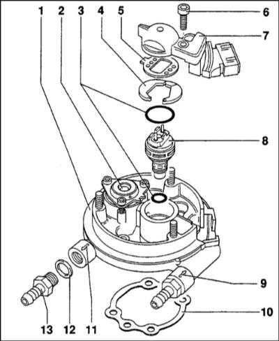  Снятие и установка компонентов системы  Bosch Mono-Motronic Skoda Felicia