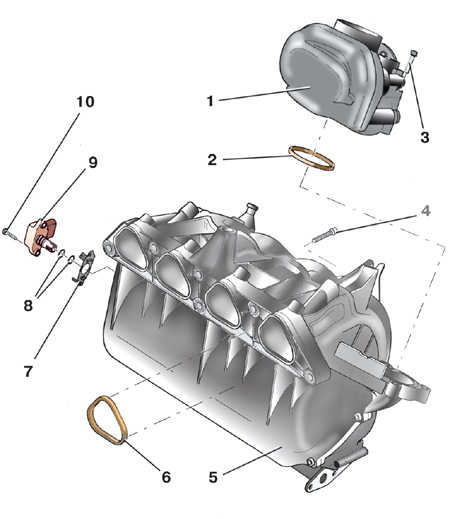  Снятие и установка впускной трубы двигателя Skoda Fabia