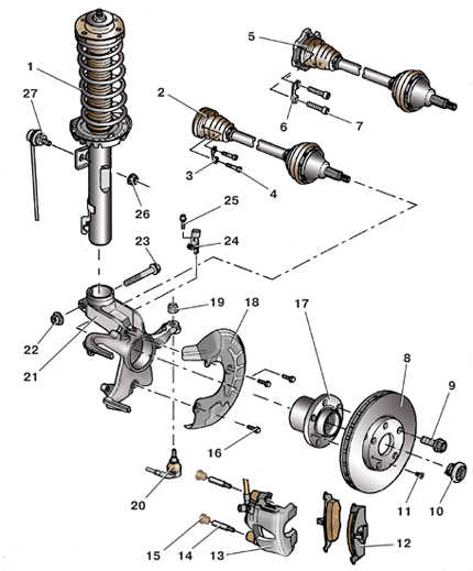  Снятие и установка привода передних колес Skoda Fabia