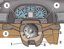  Снятие и установка возвратного и контактного колец в сборе Skoda Fabia
