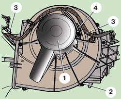 Снятие и установка вентилятора отопителя Skoda Fabia