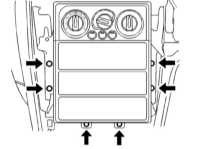  Снятие и установка панели управления функционированием систем   отопления/вентиляции/кондиционирования воздуха Subaru Legacy Outback