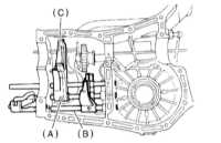  Снятие, проверка состояния и установка вилок и штоков переключения   передач Subaru Legacy Outback