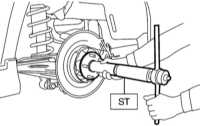  Снятие и установка ступичных сборок задних колес, замена заднего   ступичного подшипника Subaru Legacy Outback