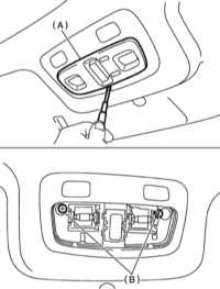  Снятие, проверка состояния и установка переключателя управления   функционированием электропривода верхнего люка Subaru Legacy Outback