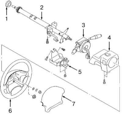  Рулевая колонка, - общая информация, меры предосторожности Subaru Forester