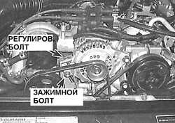  Проверка и замена приводного ремня Subaru Legacy