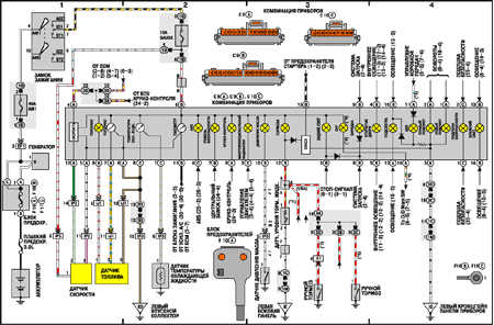  Электросхема комбинации приборов Toyota Camry