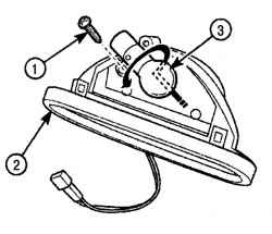 Расположение винта (1) крепления патрона лампы (3) и плафона (2)